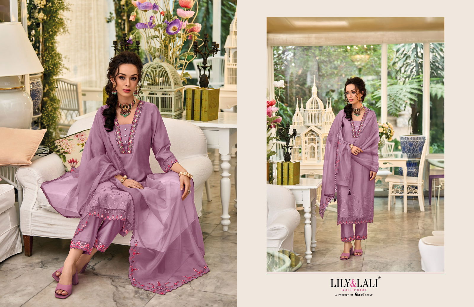 Melange By Lily And Lali Silk Embroidery Kurti With Bottom Dupatta Wholesale Clothing Suppliers In India